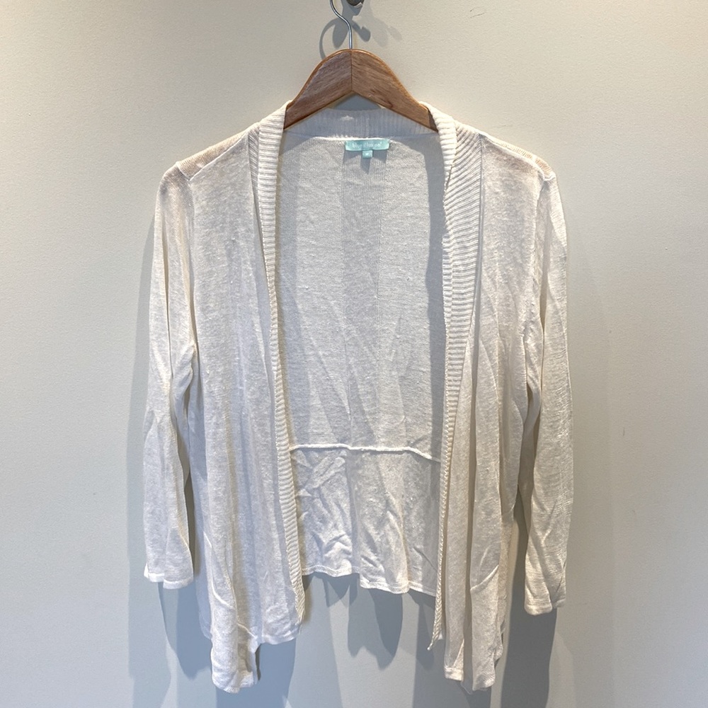 White linen/nylon sweater